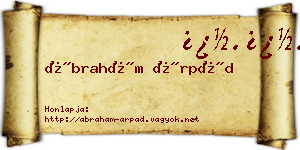 Ábrahám Árpád névjegykártya
