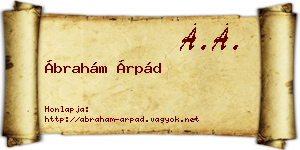 Ábrahám Árpád névjegykártya