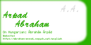 arpad abraham business card